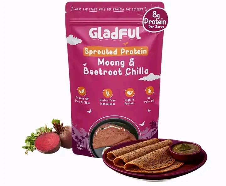 Moong beetroot cheela